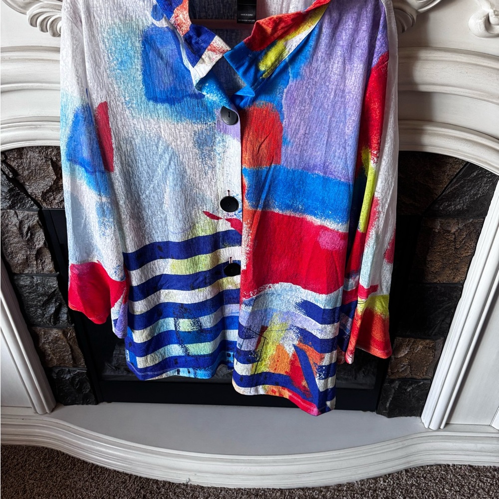 Colorful Abstract Button-Up Shirt